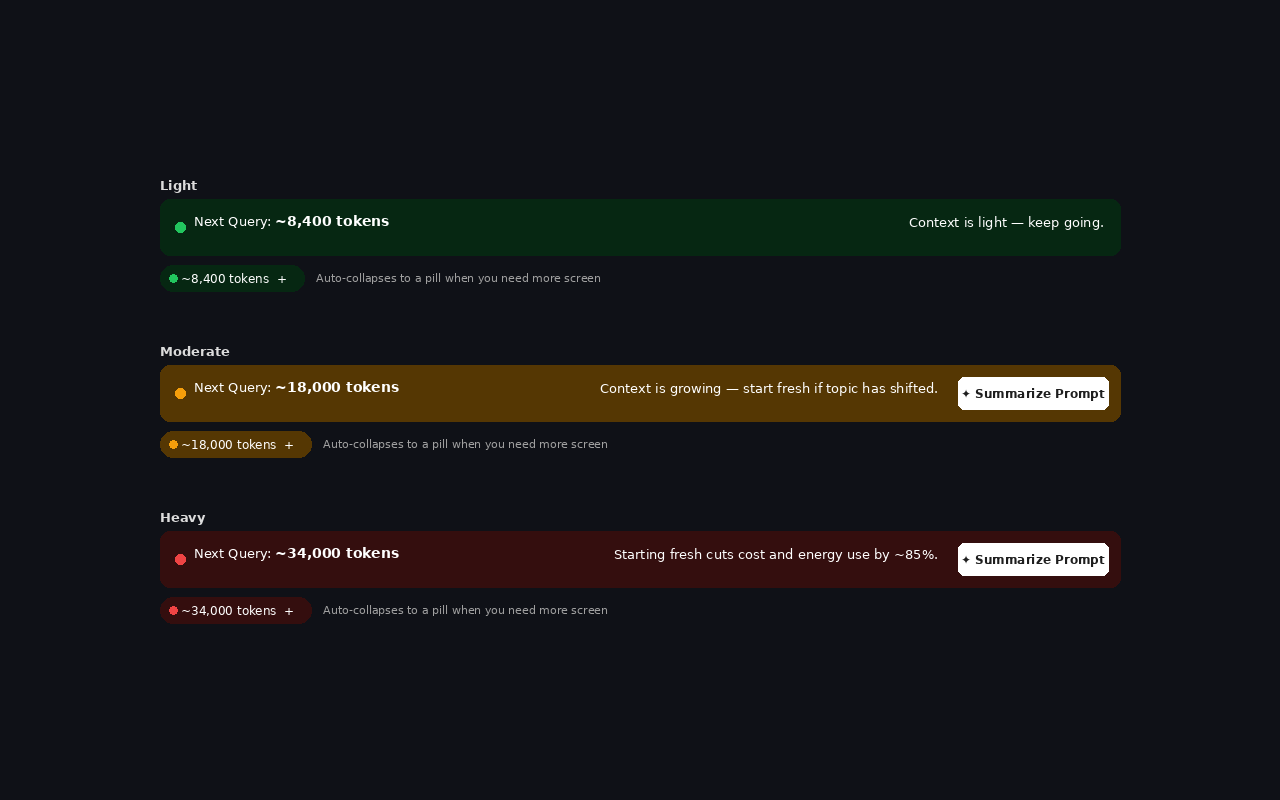 ContextCoach green, yellow, and red banners